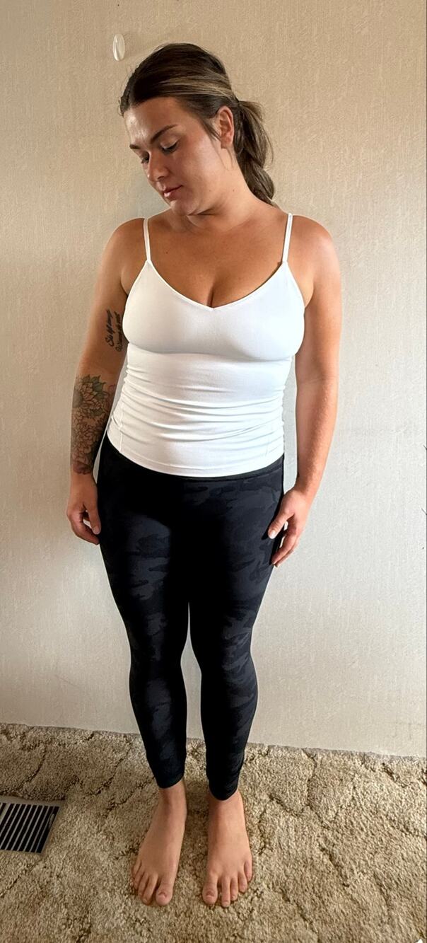 Lululemon White Adjustable Strap Fitted Cami Tank Top Size 10